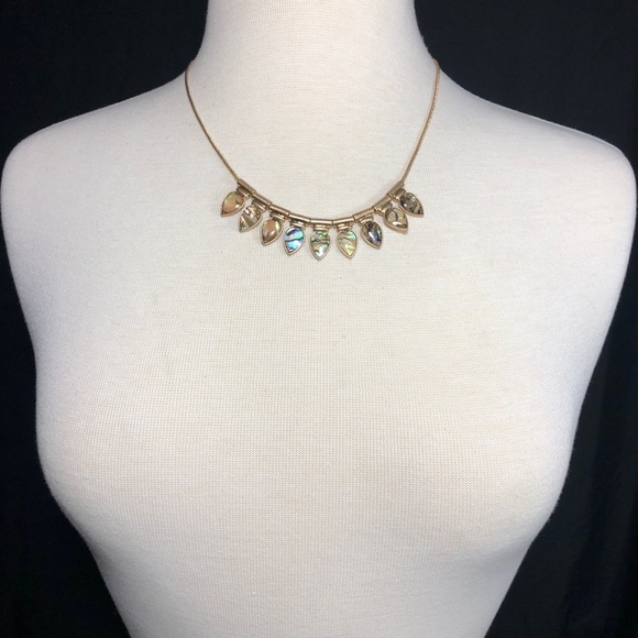 Abalone Shell Teardrop Flair Necklace Earring Set - Picture 2 of 4